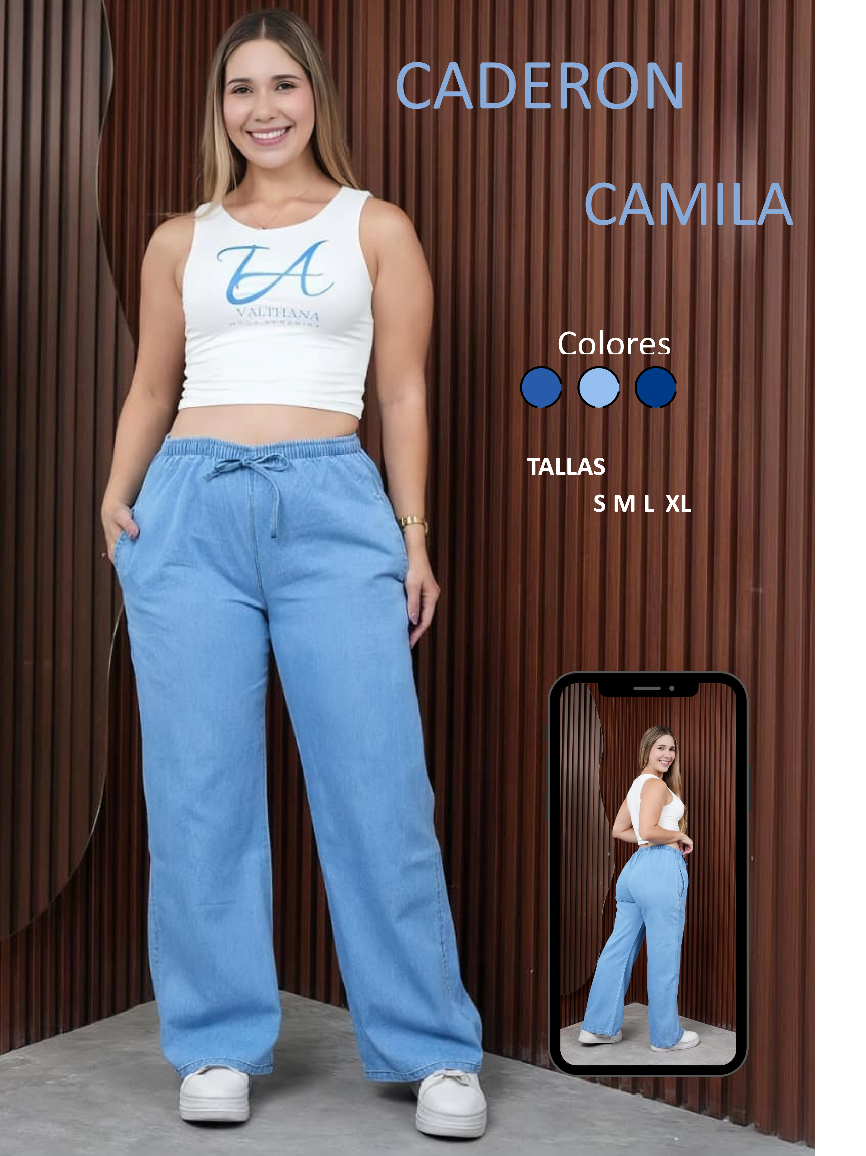 Pantalón caderón denim liviano