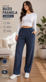 Pantalon buzo clasico franela mujer XL - Imagen 2