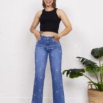 Pantalon Jeans Wideleg con lazos