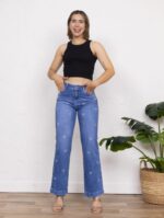 Pantalon Jeans Wideleg con lazos