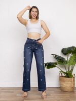 Pantalon Jeans Wideleg con lazos - Imagen 4