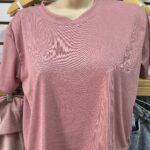Polo top manga corta brillo