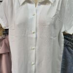 Blusa Manga corta gasa crepe clasico