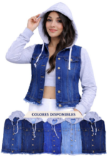 Casaca Jeans con Franela y capucha - Imagen 2