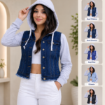 Casaca Jeans con Franela y capucha