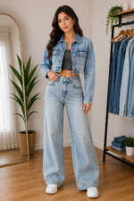 Casaca Jeans Crop clasico