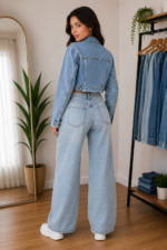 Casaca Jeans Crop clasico - Imagen 2
