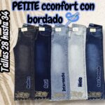 Pantalon Jeans wideleg Petit bordado - Imagen 3
