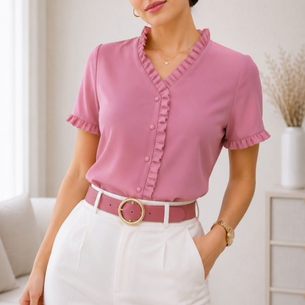 Blusa gasa crepe manga corta basicos