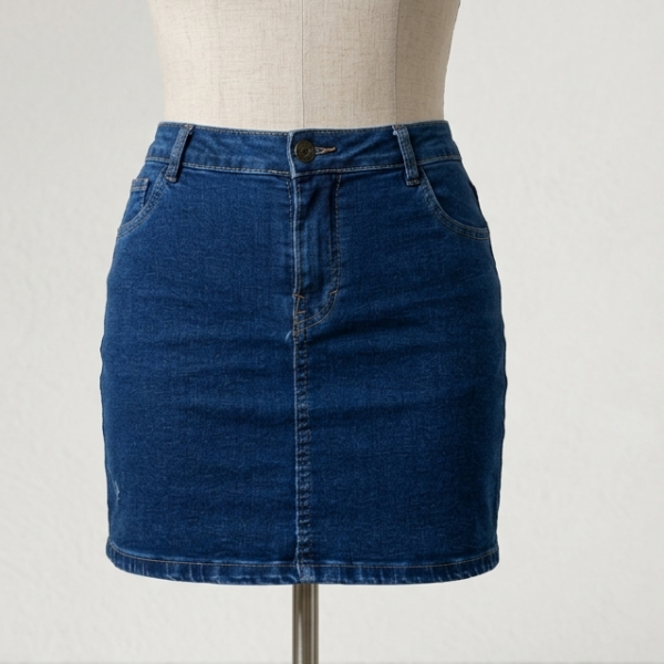 Falda jeans corta estrella