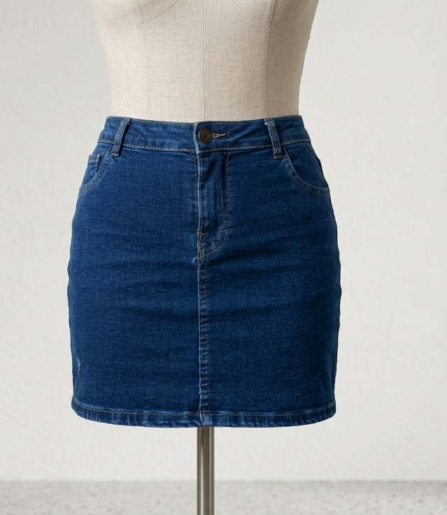 Falda jeans corta estrella